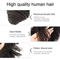 OrientFashion Cheveux Humains Bruts Brésiliens à Cuticules Alignées Afro Kinky Coily 4C, Lots de Tissages de Cheveux Humains