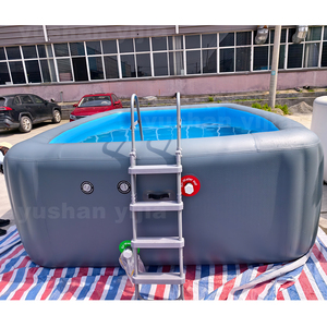 Piscine gonflable carrée haute pression pour extérieur, pliable, facile à ranger, structure rigide, pour jeux aquatiques estivaux à domicile - Product Image 4