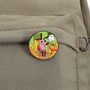 Perro divertido esto es divertido esmalte Pin <span class=keywords><strong>Casa</strong></span> de dibujos animados atrapado fuego broche solapa insignia lindo Animal joyería regalo para amigos al por mayor - Product Image 3