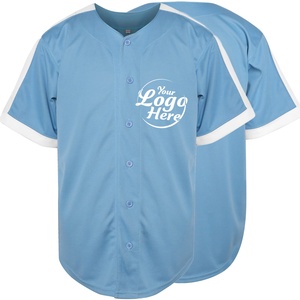 เสื้อฮิปฮอปผ้าคอตตอนแขนสั้นมีกระดุมเสื้อ100% เสื้อเบสบอลธรรมดางานตามสั่ง - Product Image 2