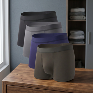 Boxers sans couture en modal pour hommes, imprimé numérique, respirants, confortables, extensibles, sous-vêtements en tissu doux, shorts ajustés, vente en gros - Product Image 2