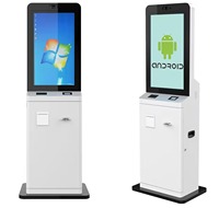 27-Zoll-Schlüsselkarten-Kiosk mit Barcode-QR-Scanner 24/7 Abgabe des Android-Systems Hotel gast Check-in-Vertikal halterung