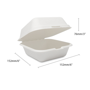 Boîte à hamburger jetable en bagasse 6 pouces, nouveau style, excellente qualité, pour restaurant, hôtel, fête, entièrement certifiée - Product Image 2