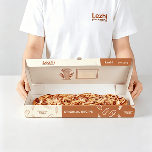 Boîte à <span class=keywords><strong>pizza</strong></span> personnalisée à 3 compartiments, <span class=keywords><strong>emballage</strong></span> en carton alimentaire pour mini-pizzas, boîte à emporter écologique - Product Image 2