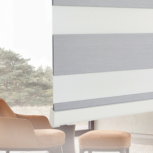 ستائر زيبرا مزدوجة الطبقات، ستائر نوافذ ذكية كهربائية تعمل بالواي فاي للنهار والليل - Product Image 2