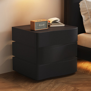 Table de chevet minimaliste intelligente avec chargeur sans fil, lumière LED et télécommande, tiroirs de rangement - Product Image 2