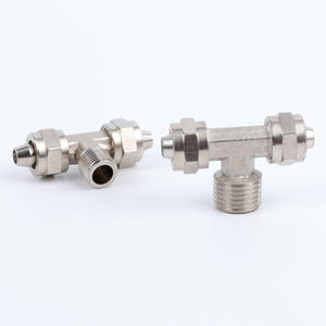 Stainless Steel Quick Connect Tee Fitting PB8-02/01/03/04 <b>Threaded</b> 6/8/10MM Hydraulic Connector With <b>Lock</b> Nut Type - Product Image 3