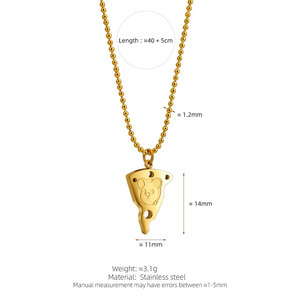 จี้รูปหนูชีสเคลือบทอง 18k ทำจากสแตนเลสสตีล 316L กันน้ำ ไม่หมอง พร้อมโลโก้สั่งทำพิเศษ สร้อยคอเครื่องประดับสำหรับผู้หญิง - Product Image 6