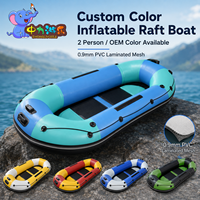 Bateau pneumatique commercial pour parc aquatique, idéal pour le rafting, 2 personnes, PVC 0,9 mm, maille, couleur personnalisée, bateau de rafting fluvial