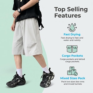 Shorts Cargo Techwear pour Garçons, Lot de 4 Tailles Mixtes 150-180, Séchage Rapide, Légers, Multi-Poches, Shorts Décontractés d'Été, Vente en Gros - Product Image 2