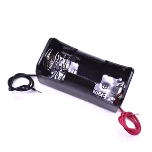 Single 1.5V Plastic C Cell Battery Holder Battery Storage Case Box With Wire Leads