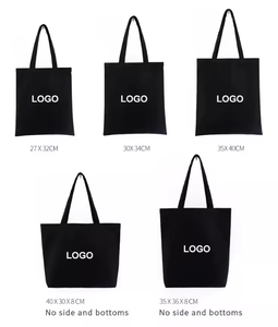 Bolsa de compras de lona de algodón reciclado ecológica con logotipo personalizado impreso, bolso de mano para mujer con asa de cuerda. - Product Image 5