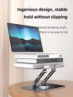 Support universel réglable pour ordinateur portable Smarto A300, base rotative à 360°, refroidissement ventilé, support pliable en aluminium, tablettes jusqu'à 17 pouces