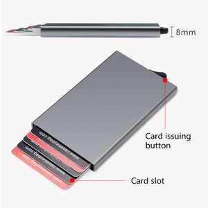 Casekey Luxury Portable Small Auto Eject Card Holder Kartenhalter Slim Aluminum <b>Metal</b> Pop-up Mechanism <b>Wallet</b> for Men Women - Product Image 6