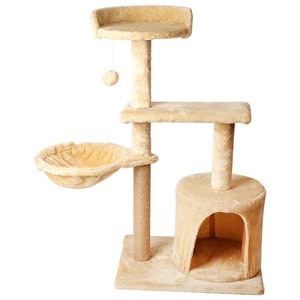 Arbre à chat compact avec griffoir intégré, jouet et plateforme de saut en sisal pour chat, modèle Sisal Self-Hi Cat, pour le commerce international - Product Image 1