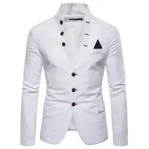 Mannen Blazer Hoge Kwaliteit Engeland Fashion Slim Fit Mannen Pak Blazers Single Breasted Tuxedo Prom Party Wedding