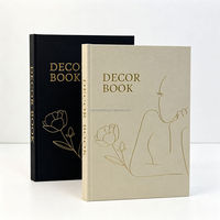Boîte décorative vide en faux lin avec fermeture magnétique, motif lignes dorées, taille personnalisée, pour rangement et support de livres de table basse