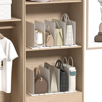 OWNSWING Séparateurs d'étagères pour l'organisation de placard Organisateurs de sacs à main en plastique réglables pour sac Étagère en acrylique transparent pour la maison