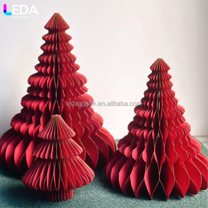 Arbre de Noël artificiel pliable en papier artisanal, décorations de Noël personnalisées pour événements, fabriqué par LEDA Factory, pour mariage - Product Image 1
