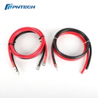 Câble de batterie solaire certifié TUV avec connecteur à embout de borne 5m 25mm2 Haute qualité Noir et rouge pour onduleur solaire