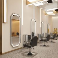 Meilleure vente de table à miroir suspendue pour salon de coiffure miroir pour salon de beauté chaise de barbier ensemble complet de meubles de styles différents