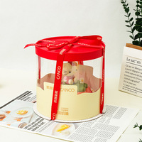 Boîte transparente personnalisée pour gâteau d'anniversaire, cadeau de Noël, emballage de gâteau mignon