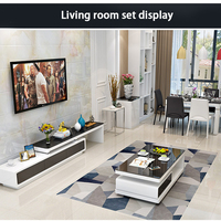 Meuble TV de Luxe et Table Basse Ensemble Moderne et Simple pour Salon, Mobilier de Chambre Économique