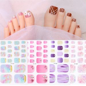 Autocollants imperméables pour <span class=keywords><strong>ongles</strong></span> d'orteil, couverture complète, autocollants adhésifs pour <span class=keywords><strong>ongles</strong></span> d'orteil, pour salon de manucure, 22 pointes/feuille - Product Image 1