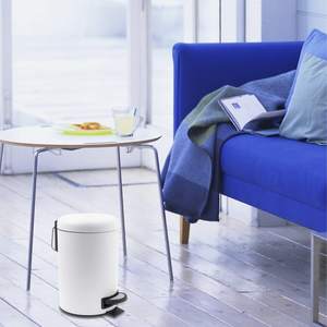 <span class=keywords><strong>Pattumiera</strong></span> bianca in acciaio ferro per la casa a pedale rotondo bidone della spazzatura - Product Image 6