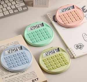 Calculadora Redonda de Plástico Azul con Pantalla de 8 Dígitos, Diseño Compacto para Uso Escolar y de Oficina - Product Image 5