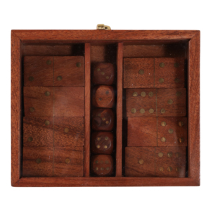 Set Classico di Domino in Legno con Coperchio in Vetro e Cassetto per Decorazione da Tavolo e Riunioni Familiari - Product Image 4
