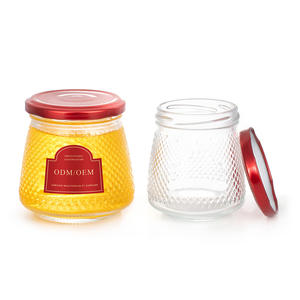 Vente en gros de pots en verre vides pour gelée, confiture, pudding, 150ml, 200ml, 280ml, 380ml, ronds, à large ouverture, pour nid d'oiseau, avec couvercle en métal - Product Image 1