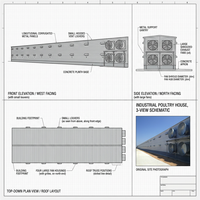 Structure en acier préfabriquée pour ferme, poulailler, hangar à vaches équipé d'un équipement de ventilation efficace