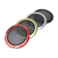 Grille de haut-parleur chromée argentée de 2 pouces (66 mm) avec maille de protection en fer noir pour armoire de jeu d'arcade DIY audio