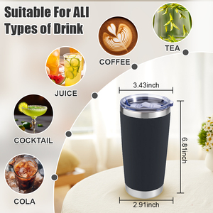 अनुकूलित 20 औंस सफेद डबल दीवार स्टेनलेस स्टील रिसाव प्रमाण यात्रा थर्मल वैक्यूम कॉफी टंबलर मग ढक्कन के साथ - Product Image 2