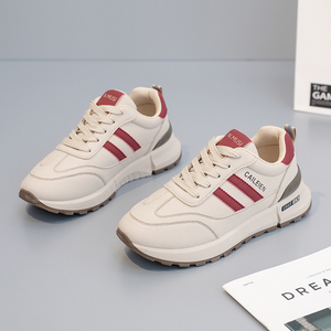 F5173 Nouvelles chaussures de printemps pour femmes, baskets en cuir respirantes, polyvalentes, à semelle épaisse, augmentant la taille, chaussures de course décontractées - Product Image 3