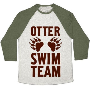 Otter Swim Team Unisex Tri-Blend <b>Baseball</b> <b>Tee</b> - Product Image 3