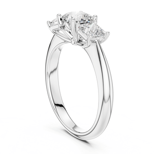 Bague de fiançailles classique ethnique à trois pierres en moissanite, plaqué argent sterling 925, cadeau de luxe pour mariage, fête, anniversaire - Product Image 5