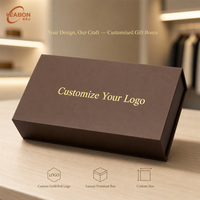 Caja de Regalo Rígida Personalizada Leabon, Color Marrón Chocolate con Logotipo en Dorado, Tapa Abatible, para Empaquetado de Regalos Corporativos, Venta al Por Mayor de Fábrica