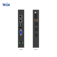 Mini PC industriel TKUN refroidi par ventilateur, CPU DC12 D2000 8 cœurs, 4 Go de RAM, OS Linux, disque dur 128 Go, pour PC encastré sur rail DIN 8 ports USB, en stock