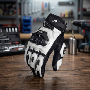 Guantes de Ciclismo y Motociclismo AFS-6 de Cuero Pyrotect con Dedos Completos, Diseño de Puntos Luminosos, Transpirables, Resistentes al Desgaste, Cierre de Hebilla, Unisex - Product Image 3