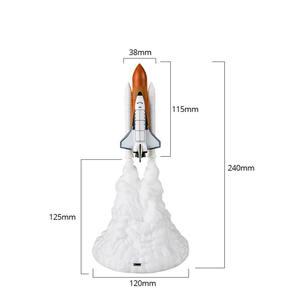 Lampe de nuit en forme de fusée d'impression 3D, navette spatiale de la NASA, Lampara De Cohete Con Luz Nocturna De Transbordador Espacial - Product Image 3