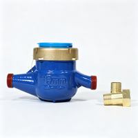 Cast Iron Blue Color Manual Power Water Meter Plastic Mechanical Water Meter