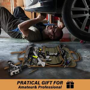 Kit de herramientas para detallado de automóviles, muestra gratuita, bolsa de herramientas multiusos de lona, organizador de herramientas enrollable - Product Image 3