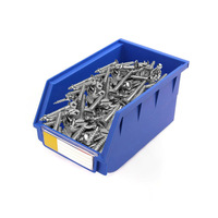 Boîte de rangement pour quincaillerie et outils d'entrepôt Boîte de rangement empilable empilable suspendue Plateau d'étagère en plastique Bin de rangement pour pièces