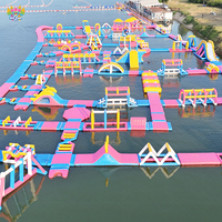 Île de jeux aquatiques gonflable personnalisable pour parcs aquatiques et aquaparks, équipement de jeu aquatique commercial