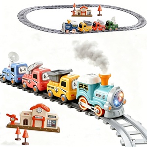 Ensemble de <span class=keywords><strong>train</strong></span> AJB pour tout-petits avec vapeur, lumières et sons, <span class=keywords><strong>train</strong></span> magnétique sûr, jouets de <span class=keywords><strong>train</strong></span>, cadeau d'anniversaire - Product Image 3