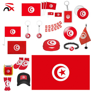Nuoxin Promozione Set 24 Pezzi <span class=keywords><strong>Serie</strong></span> Bandiera Tunisia: Portachiavi, Bandiera per Auto, Cappello a Secchiello per Tifosi di Calcio all'Aperto - Offerta Imperdibile - Product Image 1