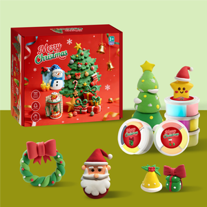 Set de Arcilla Seca al Aire Personalizada para Navidad, 12 Figuras Festivas, Arcilla de Modelar No Tóxica, Empaque con Logotipo OEM, Regalo de Manualidades para Niños - Product Image 1