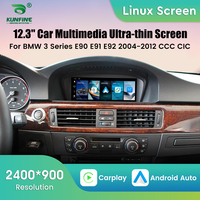Radio para Auto KUNFINE de 12.3 Pulgadas con Sistema Linux para BMW Serie 3 E90 E91 E92 2004-2012, Sistema CCC CIC, Reproductor Multimedia, GPS, Navegación, Carplay